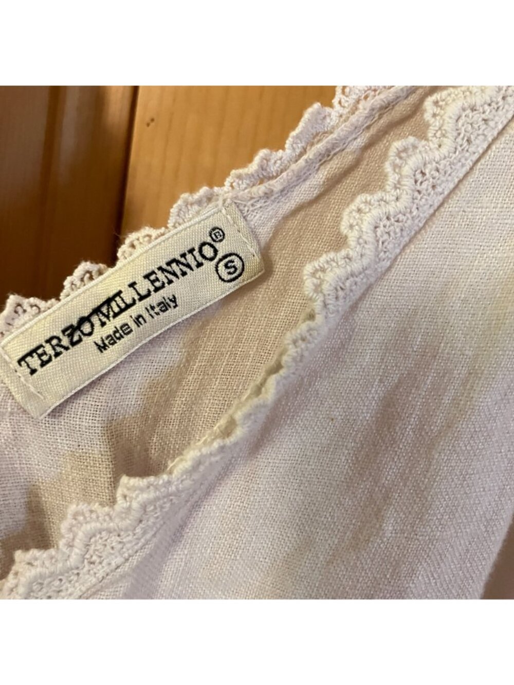 Terzo Millenio Womens 100% Linen Made In Italy Dress Medium White Ivory SP EXC - Picture 5 of 12